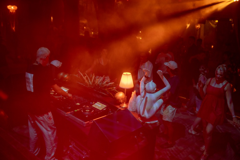 Crowd dancing on the floor at BABOU's DJ night