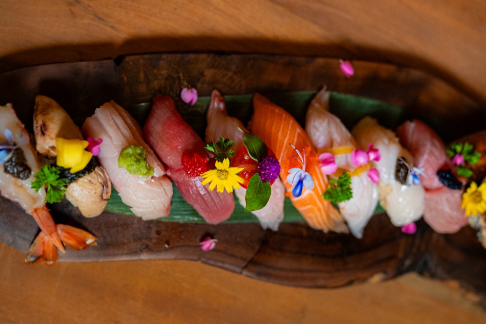 A nigiri platter at BABOU's Raw Bar