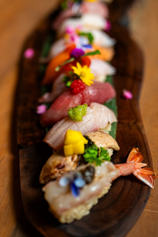 A nigiri platter at BABOU's Raw Bar