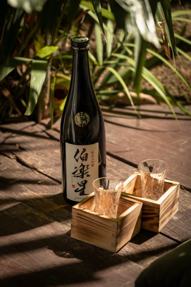 A bottle of sake at BABOU