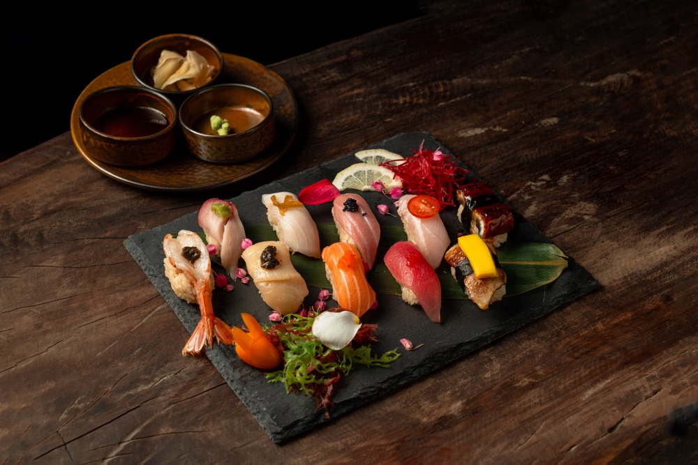 A nigiri platter at BABOU's Raw Bar